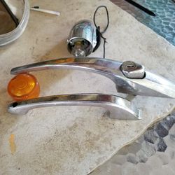 Old car door handles and light