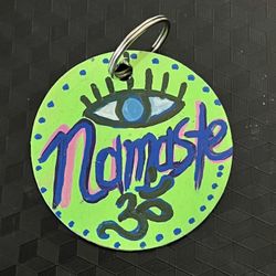 Namaste Lotus Hand Painted Keychain