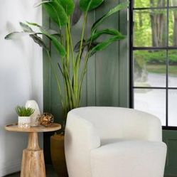 Modern Swivel Accent Chair In Faux Sheepskin! Lowest Prices Ever!