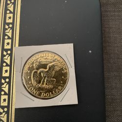 Gold Covered 1974 Eisenhower  Dollar 
