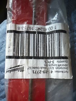 Black oxide 3/16” drill bits 12”