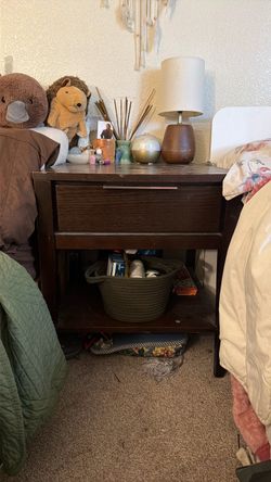 Dark wood nightstand