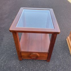 Wood & Glass End Table