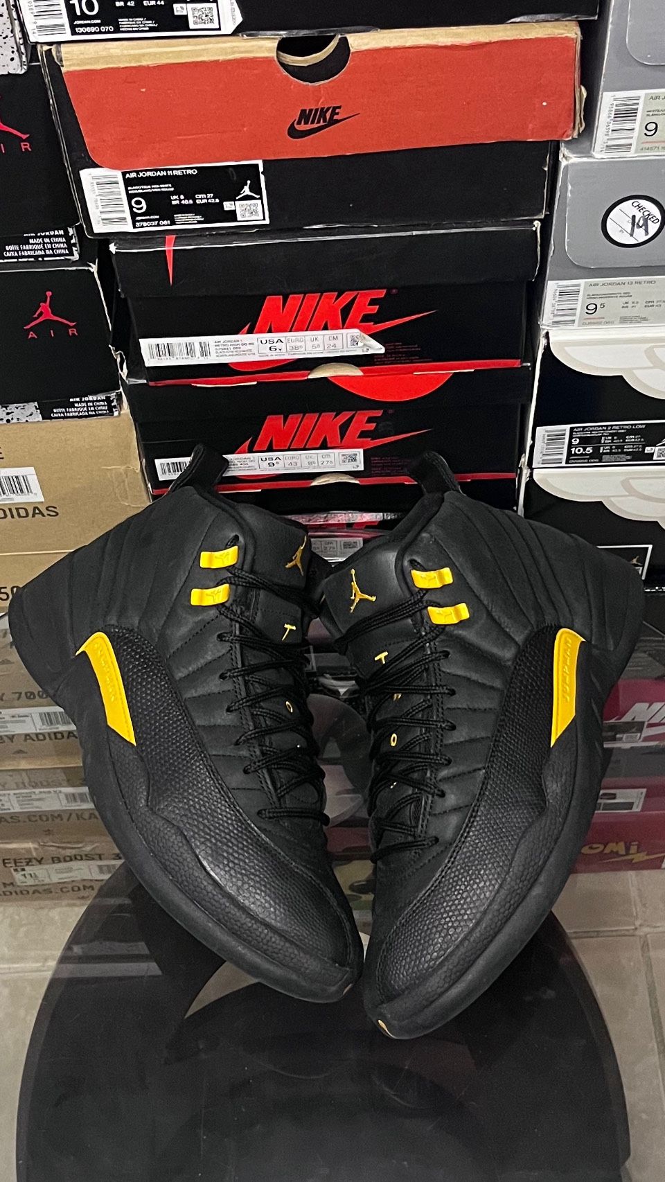 jordan 12 black taxi