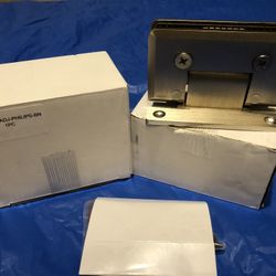 CRL BRUSHED NICKEL ADJUSTABLE WALL MOUNT HINGES SET OF TWO (2)