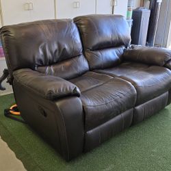 Leather Reclining Loveseat