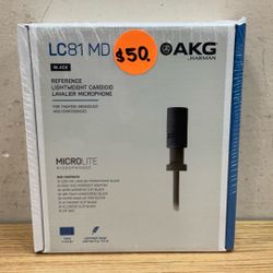 AKG LD81 MD BLACK REFERENCE LIGHTWEIGHT CARDIOID LAVALIER MICROPHONE.