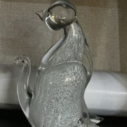 Glass Cat Italian Figurine majolica d'Italia