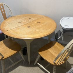 Extendable Dining Table With 3 Chairs