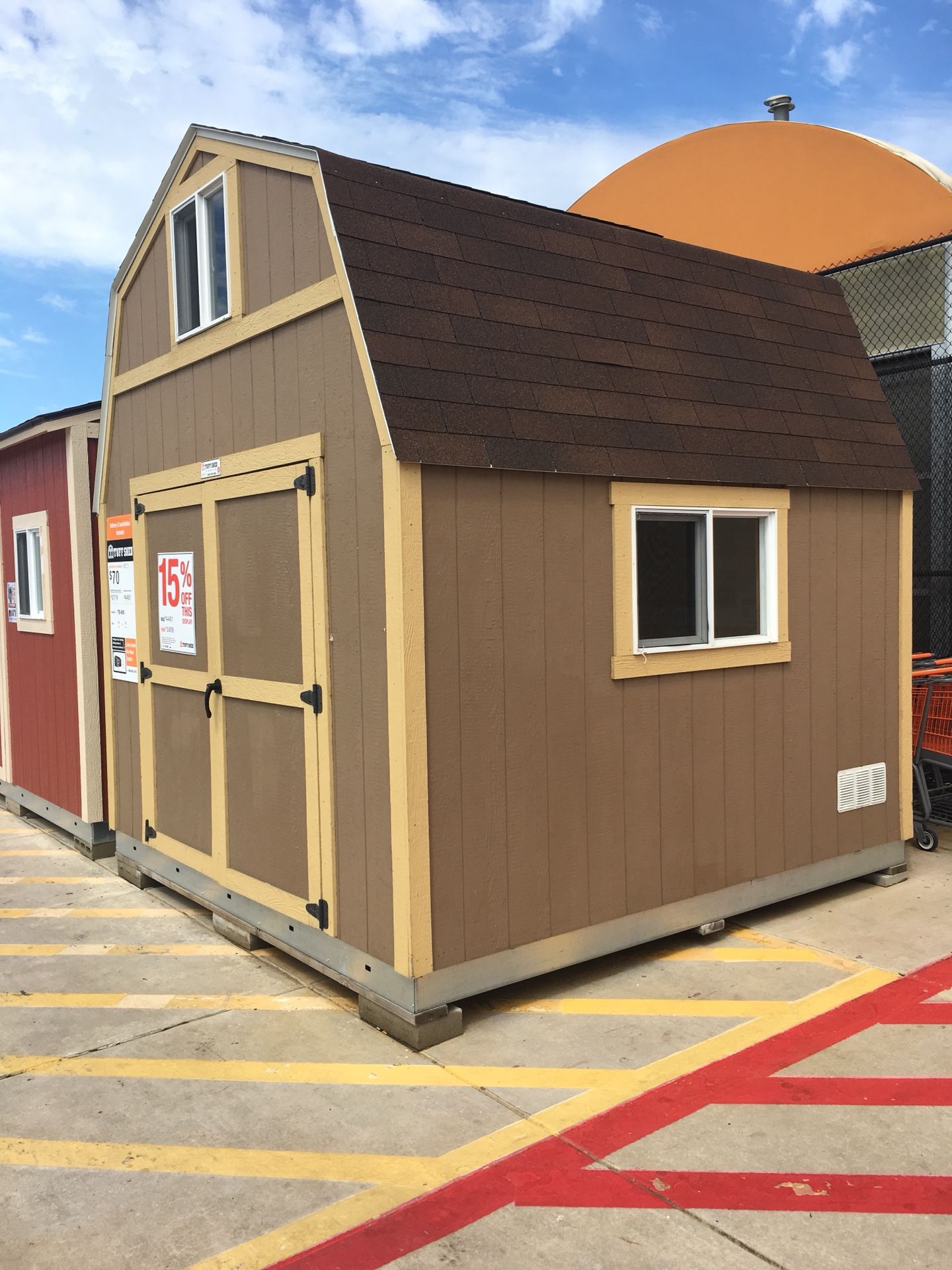 Save 15% on this great Tuff Shed TB-600 10’x10’ barn style display shed at the De Zavala Home Depot store