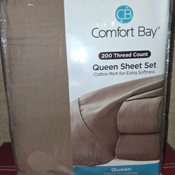 Comfort Bay 200 Thread Count Brown Queen Size Sheet Set 