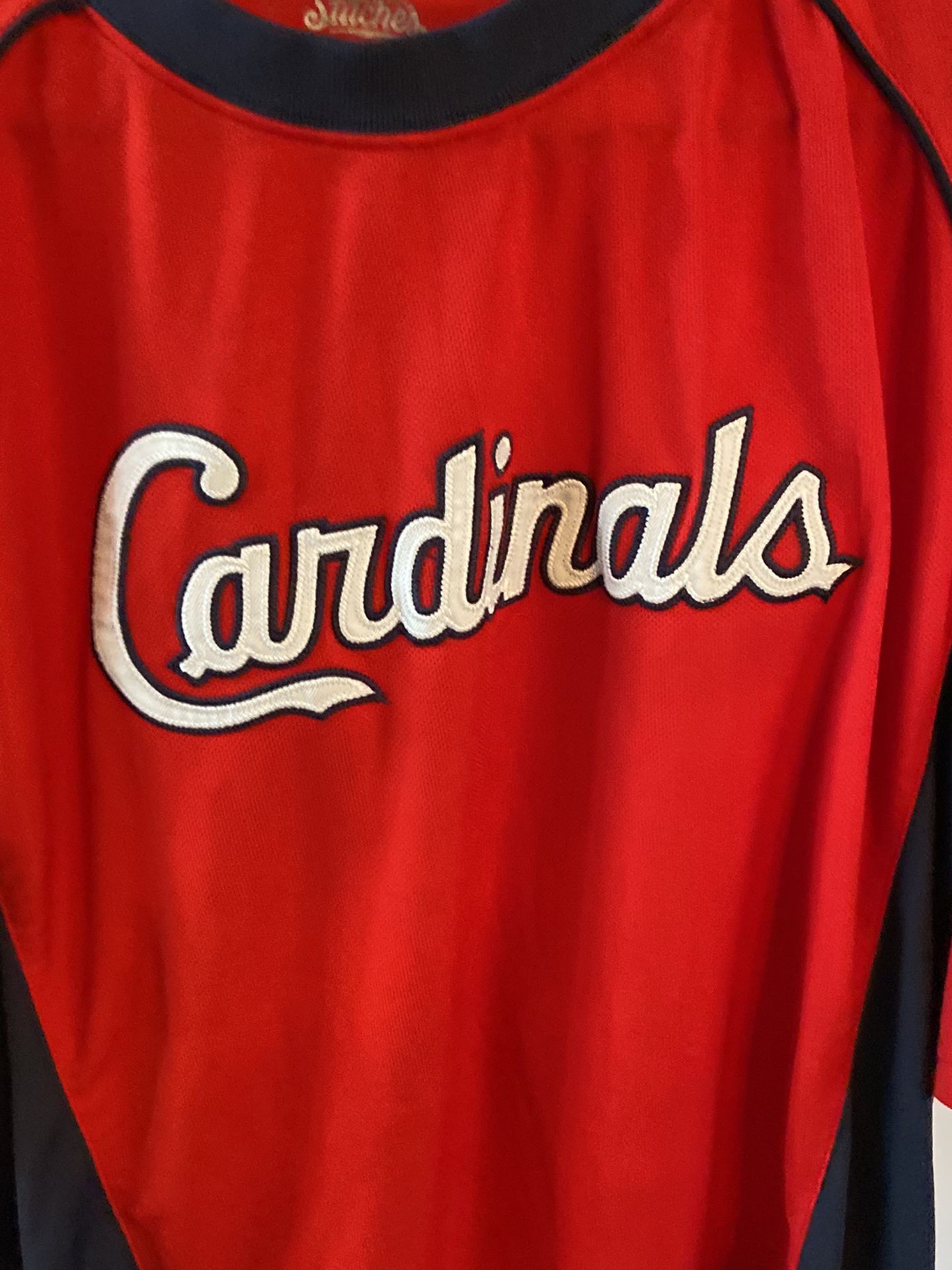 St. Louis Cardinals Mens Size XL MLB Appliqued Cardinals Logo Baseball Jersey