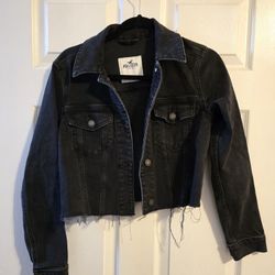 Hollister black denim jacket S