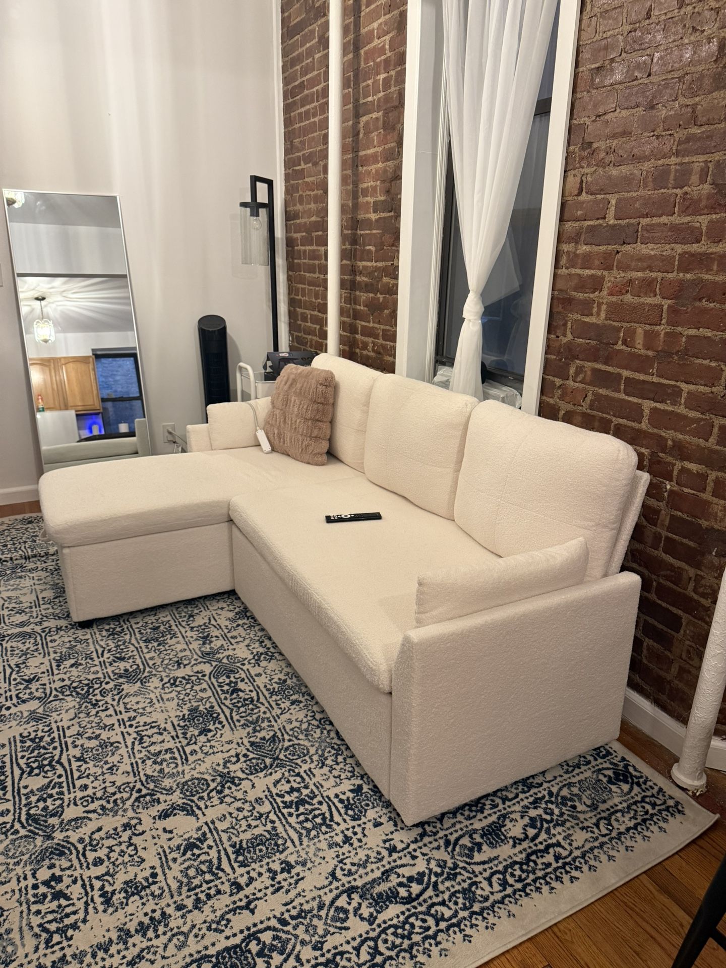 White pullout Sofa With Storage [NEW IN BOXES]