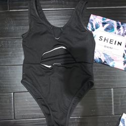 NEW black one piece bathing suit
