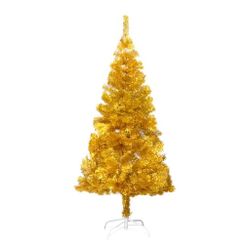Gold 59.1" Artificial Christmas Tree with Stand