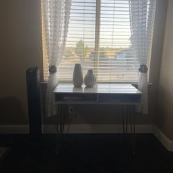 White Marble Faux Desk