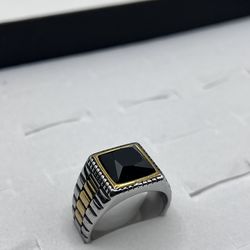 Men’s 18k Gold Plated Natural Stone Ring