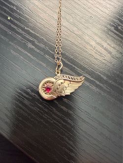 Detroit Red Wings 10 Karat Gold Pendant  With Ruby