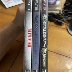 PS3 Games Original Cases Great Condition The Devil Within, Batman, Mortal Kombat vs DC Universe