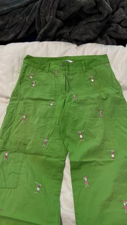 Lilly Pulitzer green with pink golf man pants (Size 2) CASH ONLY