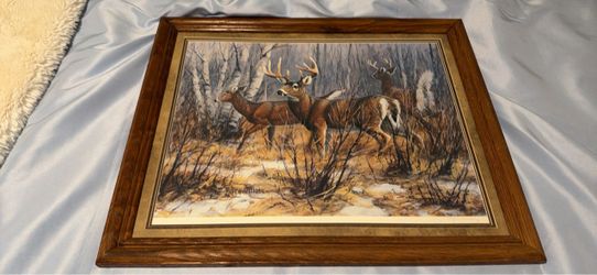 Framed Deer Wildlife Art Print