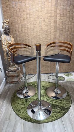 High top bar table with two stools High top bar table with two stools