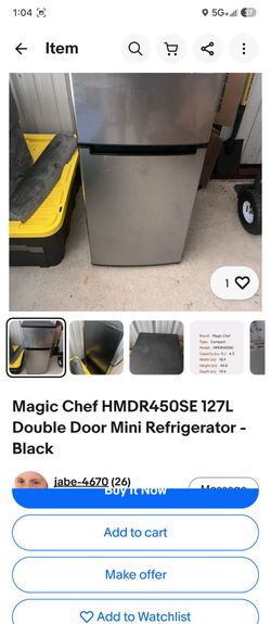 MAGIC CHEF 4.3 CU. FT. TWO DOOR REFRIGERATOR E-STAR STAINLESS STEEL LOOK