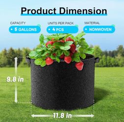 Grow bags 5 gallon  cloth pots, four bags