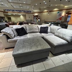 COMFY NEW LIMA SECTIONAL SOFA AND OTTOMAN SET ON SALE ONLY $799. IN STOCK SAME DAY DELIVERY 🚚 EASY FINANCING 