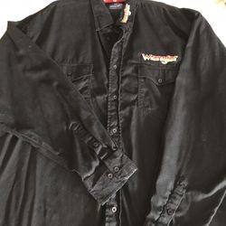 Flame Embroidered Wrangler Shirt Perfect For Rodeo Time