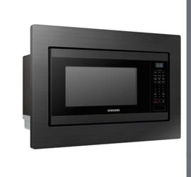 Samsung - 30" Trim Kit for MS19M8020TG Microwave - Black stainless steel