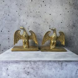 Beautiful Pair vintage solid brass nati Germany eagle sculpture / Bookends