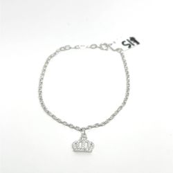 925 Silver Crown Bracelet Adjustable