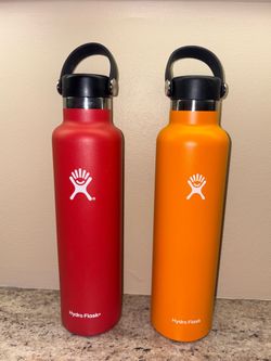 Red & Orange Hydro Flasks 24 oz With Lids