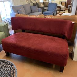 Modern Merlot Velvet Loveseat