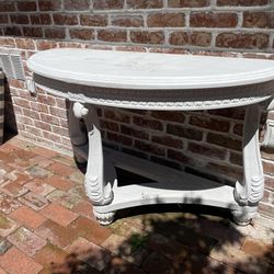 White Wooden Entryway Console Table Buffet