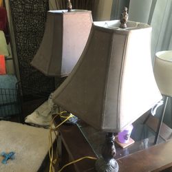 28” Bronze Finish Palm Lamps