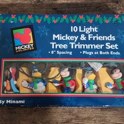 Vintage Disney Mickey & Friends Christmas Tree Trimmer Set