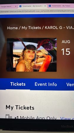 KAROL G- 08/15 SATURDAY TICKET CLUB SECTION