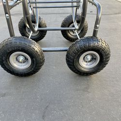 Garden Hose Reel Cart 4 Wheels with Storage Basket Water Hose