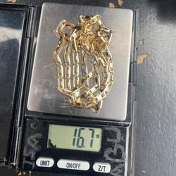 18k Real Gold Necklace And Bracelet 