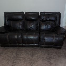 Leather Couch And Small End Table For Sale