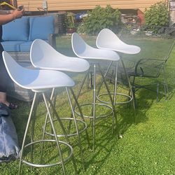 4 White Bar Stool 