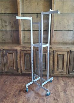 4-Way Adjustable Metal Clothing Rack on Wheels