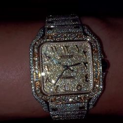 Vvs 1 Clarity Moissanite 2 Tone Cartier Fully Iced Out