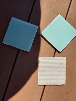 Vintage tiles, salvaged.