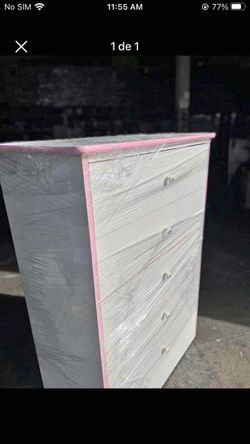 Bella cajonera Blanca con contorno rosa