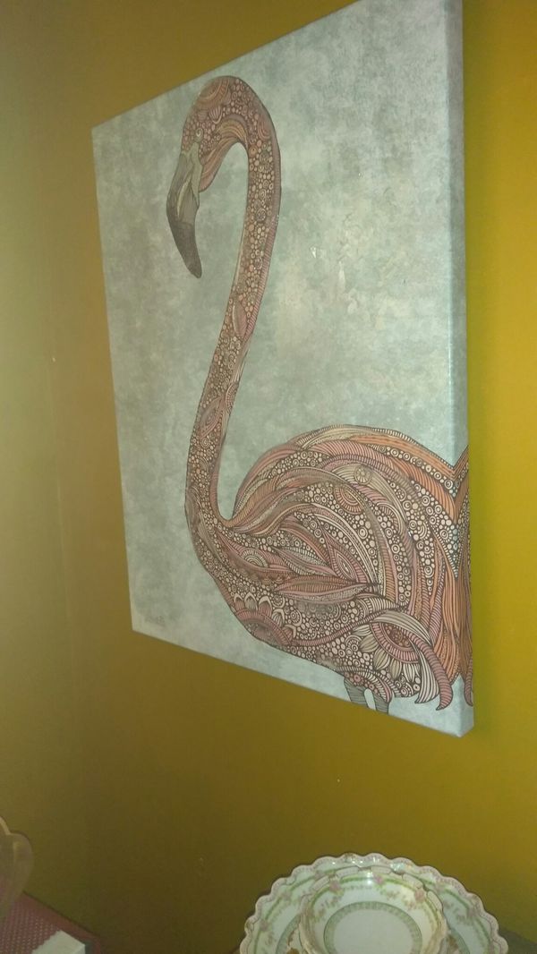 Beautiful Canvas Signed Flamingo Art Perfect For South Florida Home Beautiful Canvas Signed Flamingo Art Perfect For South Florida Home Household In Pompano Beach Fl Offerup