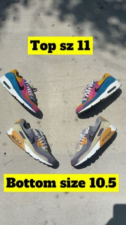 Air Max 90 'Multi-Color' - Top    And.     Nike Air Max 90 'Grey Fog Pollen' - bottom